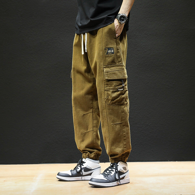 Men Cargo Pants Spring Loose Men's Casual Trousers