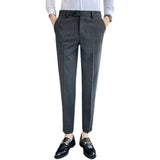 Men Trousers Casual Pants Slim Fit Elasticated Waist Trousers
