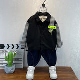 Toddler Boys Sweater Boys' Shirt Striped Long Sleeve Shirt Spring and Autumn