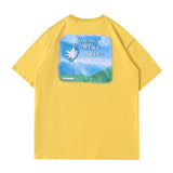 Men T Shirt Summer Casual Tops Landscape Printing Short Sleeve T-shirt Men's round Neck Half Sleeve Street Fashion Loose Pullover Half Sleeve T-shirt