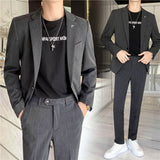 Seersucker Suit Slim Fit Men's Suit Set