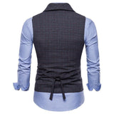 Tuxedo Vests Men Suit Vest Plaid Business Fashion Men's Vest