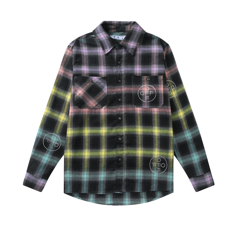 Off White Sweatshirt Long Sleeve Autumn Shirt Autumn and Winter Rhinestone Lettered Casual Shirt for Men and Women