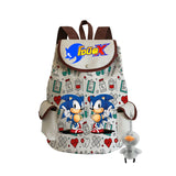 Sonic Backpack Hedgehog Sonic Backpack Cute Pattern Drawstring Backpack