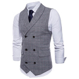 Tuxedo Vests Men Suit Vest Plaid Business Fashion Men's Vest