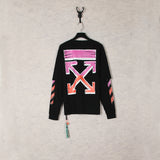 Off White Sweatshirts Long Sleeve round Neck Neck Sweater Autumn and Winter Colorful Gradient Arrow Pattern round Neck Pullover