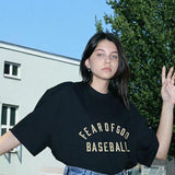 Fog Essentials Tshirts Fear Of God Fog Main Line Baseball Letter High Street Loose Hip Hop Short Sleeve T-shirt Men and Women