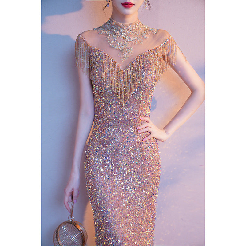 The Great Gatsby Daisy Dress Banquet Evening Dress Women's Tassel Heavy Work Dress