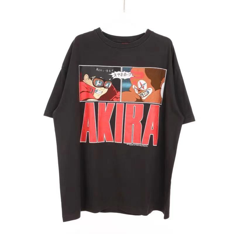 Akira T Shirt Vintage Japanese Anime Print Short Sleeve T-shirt for Men and Women