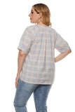 Women Plus Size Tops Spring/Summer Plaid Shirt