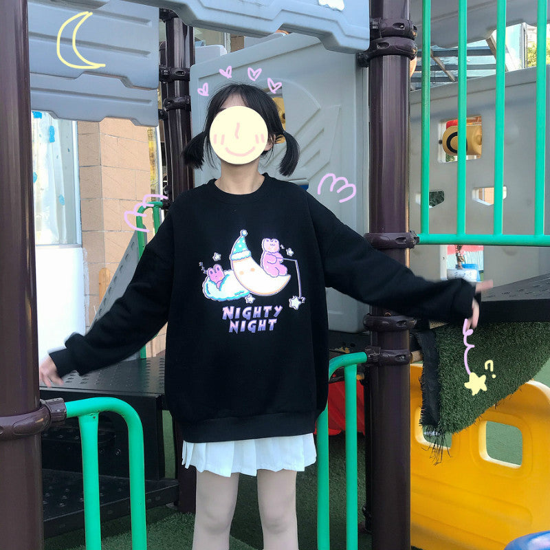 Gothic Lolita Harajuku Style Clothing Floral Print Long Sleeve Pullover