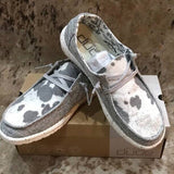 Cow Print Hey Dude Shoes Low Top Canvas Women's Shoes Personality Flat Shoes Cows Pattern