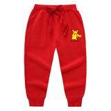 Children Pokemon Pikachu Pants Ankle-Tied Pants Casual Sports Cotton Neutral