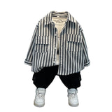 Toddler Boys Sweater Boys' Striped Shirt Spring and Autumn