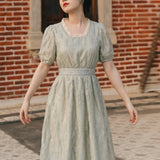 Women Cottagecore Dress Summer Dress Puff Sleeve