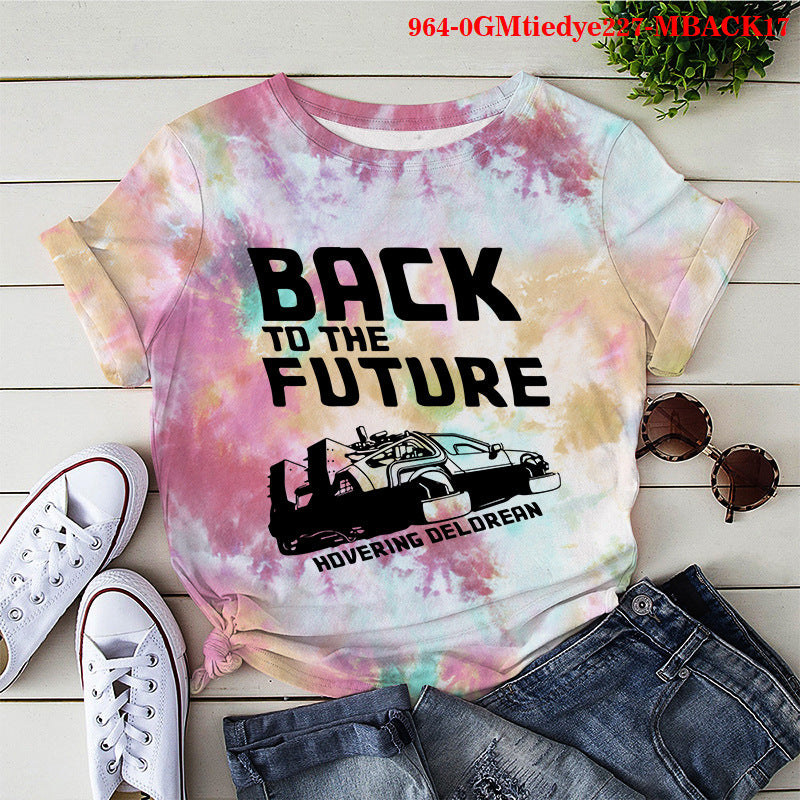 Back to the Future Costume Backtofuture Milk Silk Short Sleeve T-shirt Women's Short T