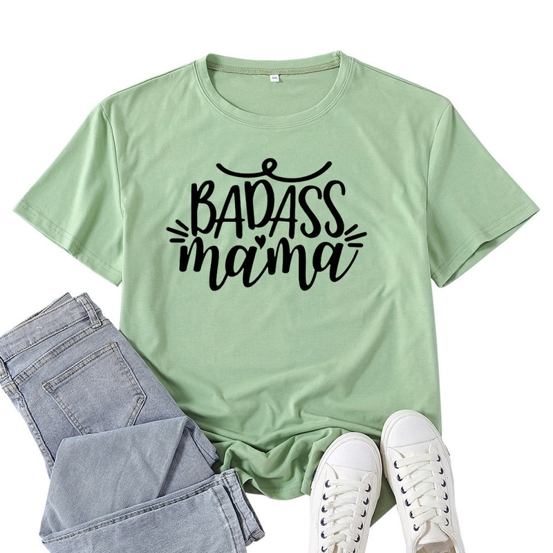 Boy Mama T Shirt Badass Mama Letter Print T-shirt