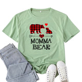 Boy Mama T Shirt Mama Bear Mother Pattern Printed Short Sleeve T-shirt