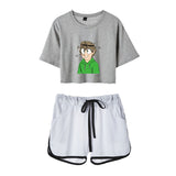 Dreamwastaken Men's Novelty Hoodies Dream Merch Shirt Printed Casual Fashion Loose Exposed Navel Suit