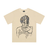 Juice WRLD T Shirt Revenge Juice WRLD Sketchman Painting Printing Hip Hop T-shirt Loose