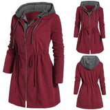 Women Plus Size Tops Winter Coat Zipper Hooded Cotton-Padded Coat for Women