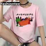Friends Joey T Shirt Friends Pink Casual Loose-Fitting T-shirt