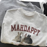 Harvard Sweatshirt Vintage Cartoon Print Loose Pullover Sweatershirt