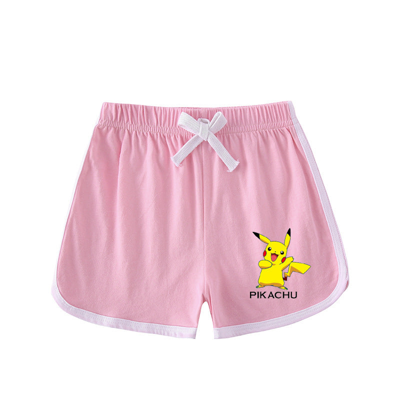 Children Pokemon Pikachu Shorts Baby Skin-Friendly Cotton Children's Shorts