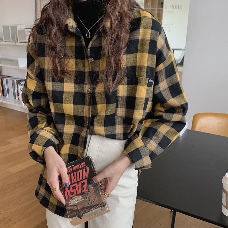 Beth Dutton Outfits Retro Plaid Shirt Women's Loose Casual Bandage Dress Long Sleeve Jacket