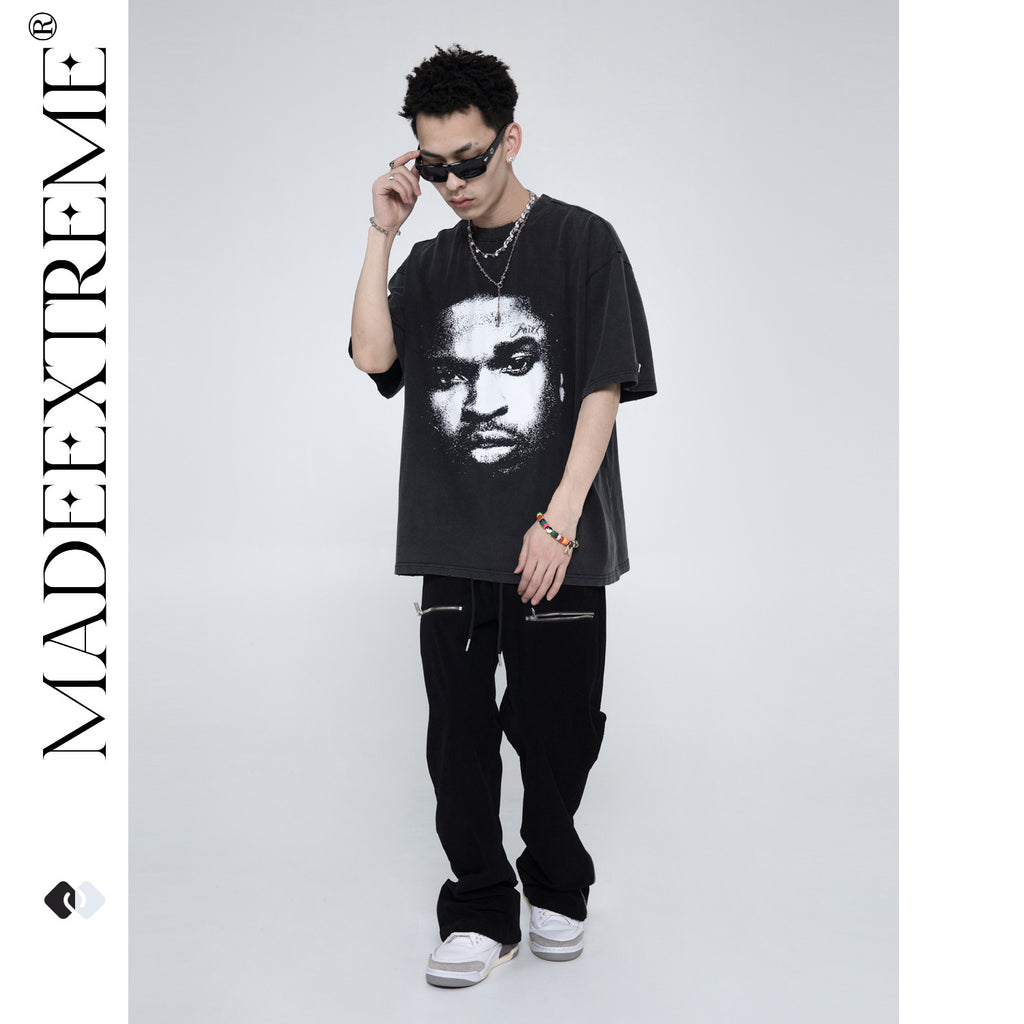 Blackair T Shirt Madeextreme Summer Portrait Printing Short Sleeve Short Sleeve Black T-shirt