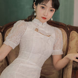 Women Cottagecore Dress Cheongsam Summer Retro Dress Summer