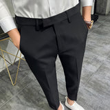 Men Trousers Black Suit Pants