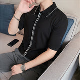 Men's Shirts Polo Shirt Summer Men's Texture Knitted Short-Sleeved Shirt