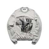 Rrr123 Sweatshirt Fog Printed Washed Loose round Neck Sweater
