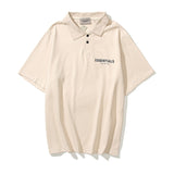 Essentials Polo Shirt Fog Fear of God Lapel T-shirt