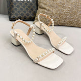 Nude Block Heel Sandals Chunky Heel Sandals