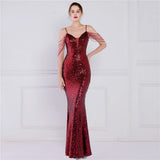 Sequin Evening Dress Sequined Fishtail Formal Dress