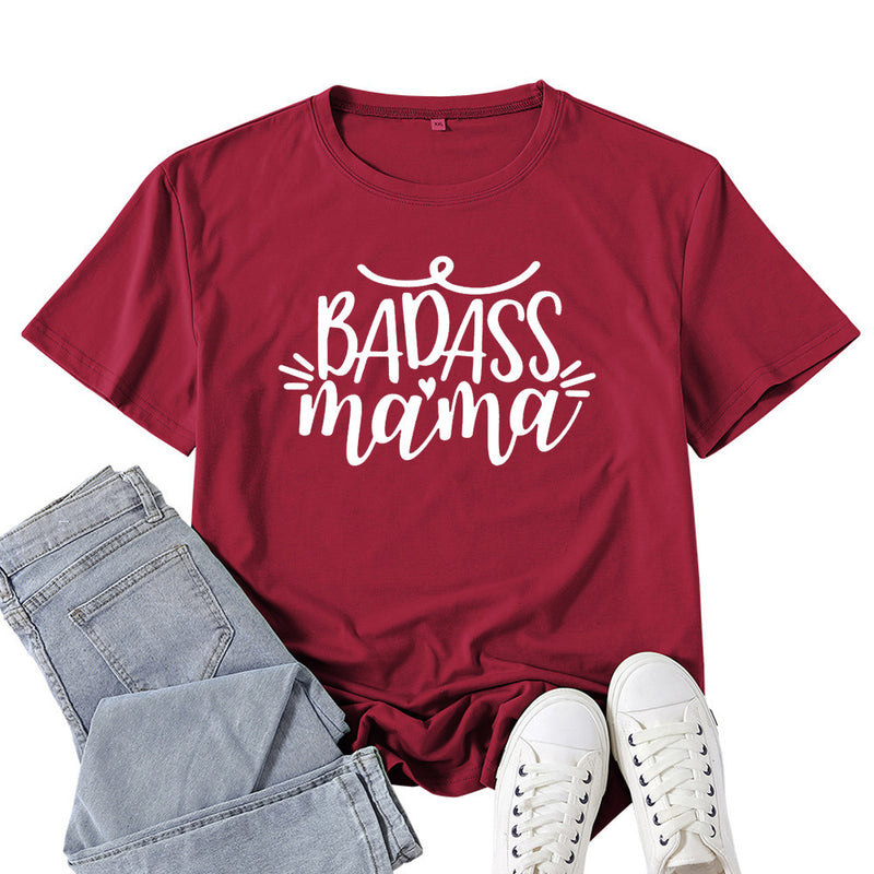 Boy Mama T Shirt Badass Mama Letter Print T-shirt