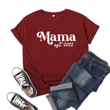 Boy Mama T Shirt Mama Est Printed Short Sleeve T-shirt