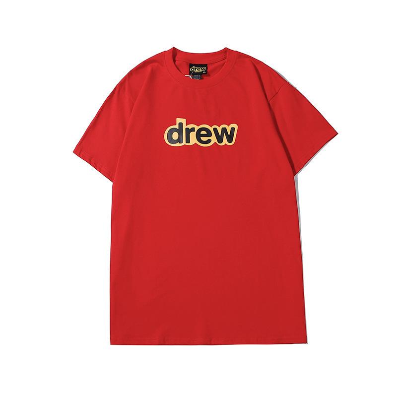 Justin Bieber Drew House Smiley round Neck Male and Female Couples Wear Letter Printed High Street Short Sleeve Tshirt