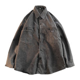 Corduroy Patch Jacket Corduroy Shirt Men's Long Sleeve Retro Casual Spring and Autumn