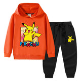 Children Pokemon Pikachu Hoodie & Pant Set Sweater Set Two-Piece Cotton Trendy