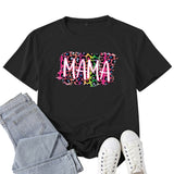 Boy Mama T Shirts Color Leopard Mama Printed T-shirt