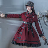 Gothic Lolita Harajuku Style Clothing Military Style Lolita Autumn and Winter Small Skirt Op Dress Autumn and Winter Double-Sided Coat