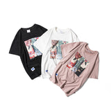 Men's T-shirt Summer Cartoon Cat Printing Fashion Brand Crew Neck Casual Tee Short Sleeve T-shirt
