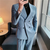 Double Brewed Seersucker Suit Spring New Men's Suit Slim Striped Suit
