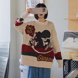 Dinosaur Sweaters Dinosaur Printed Sweater round Neck Sweater