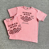 Human Made T-Shirt Slub Cotton Bat Pattern Couple Short Sleeve