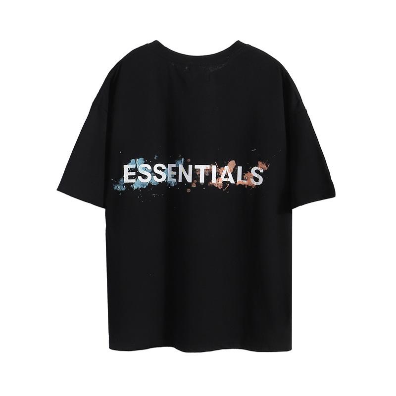 Fog T Shirt Summer SplashInk Letter Short Sleeve Women High Street Fashion Brand DropShoulder Tshirt Men Fear Of God