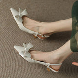 Nude Wide Fit Block Heels Bowknot Sandals
